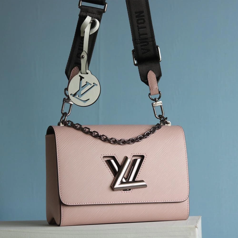Louis Vuitton TWIST MM M56628 BLACK/WHITE/PINK 9 10-4