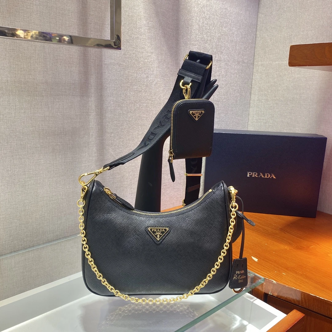 Prada Gold Re-Edition 2005 Saffiano leather bag 1BH204 1 13259763040858578-1