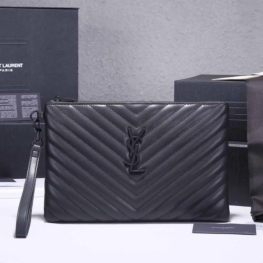 YSL MONOGRAM TABLET POUCH IN MATELASSe LEATHER 1850 16 1850-15