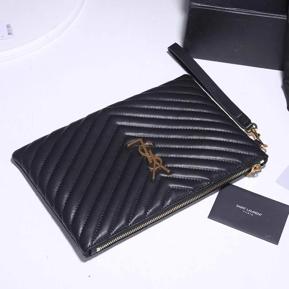 YSL MONOGRAM TABLET POUCH IN MATELASSe LEATHER 1850 8 1850-6