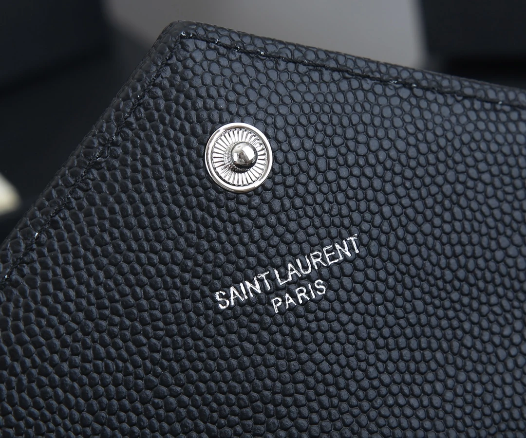 YSL ENVELOPE CHAIN WALLET IN GRAIN DE POUDRE EMBOSSED LEATHER 1888 14 1888-13