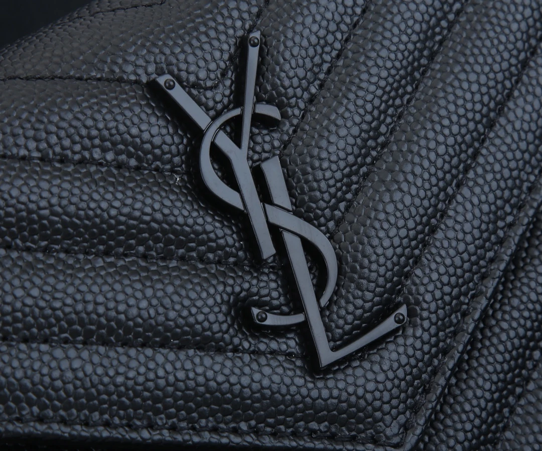 YSL ENVELOPE CHAIN WALLET IN GRAIN DE POUDRE EMBOSSED LEATHER 1888 4 1888-4