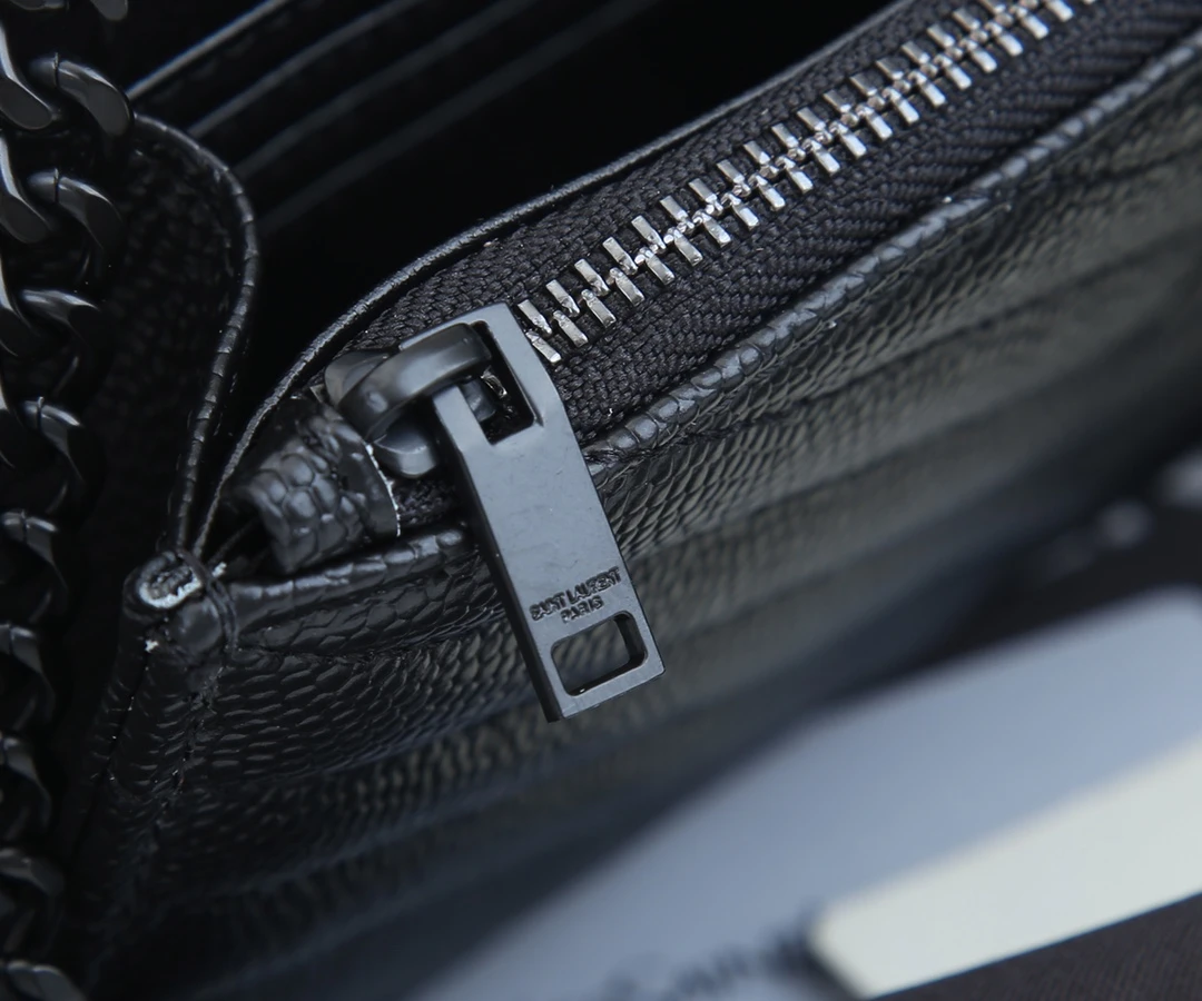 YSL ENVELOPE CHAIN WALLET IN GRAIN DE POUDRE EMBOSSED LEATHER 1888 9 1888-9