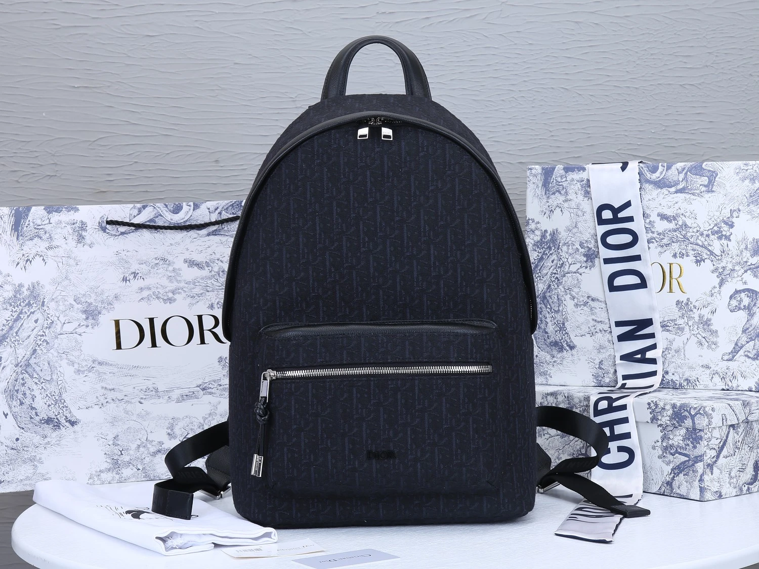 Dior 42cm Rider Backpack Beige/Blue 6 VOBA