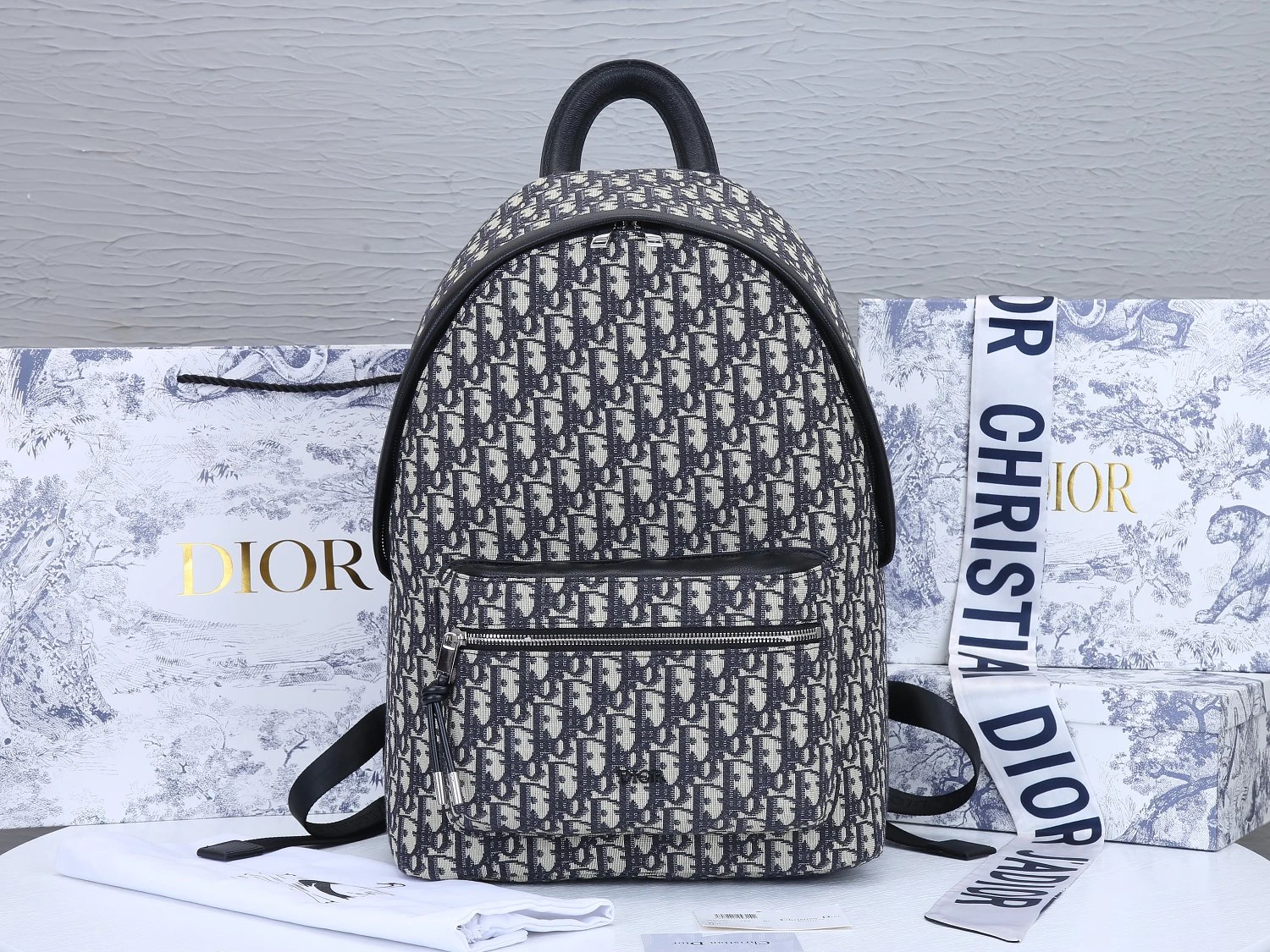 Dior 42cm Rider Backpack Beige/Blue 1 VOBA