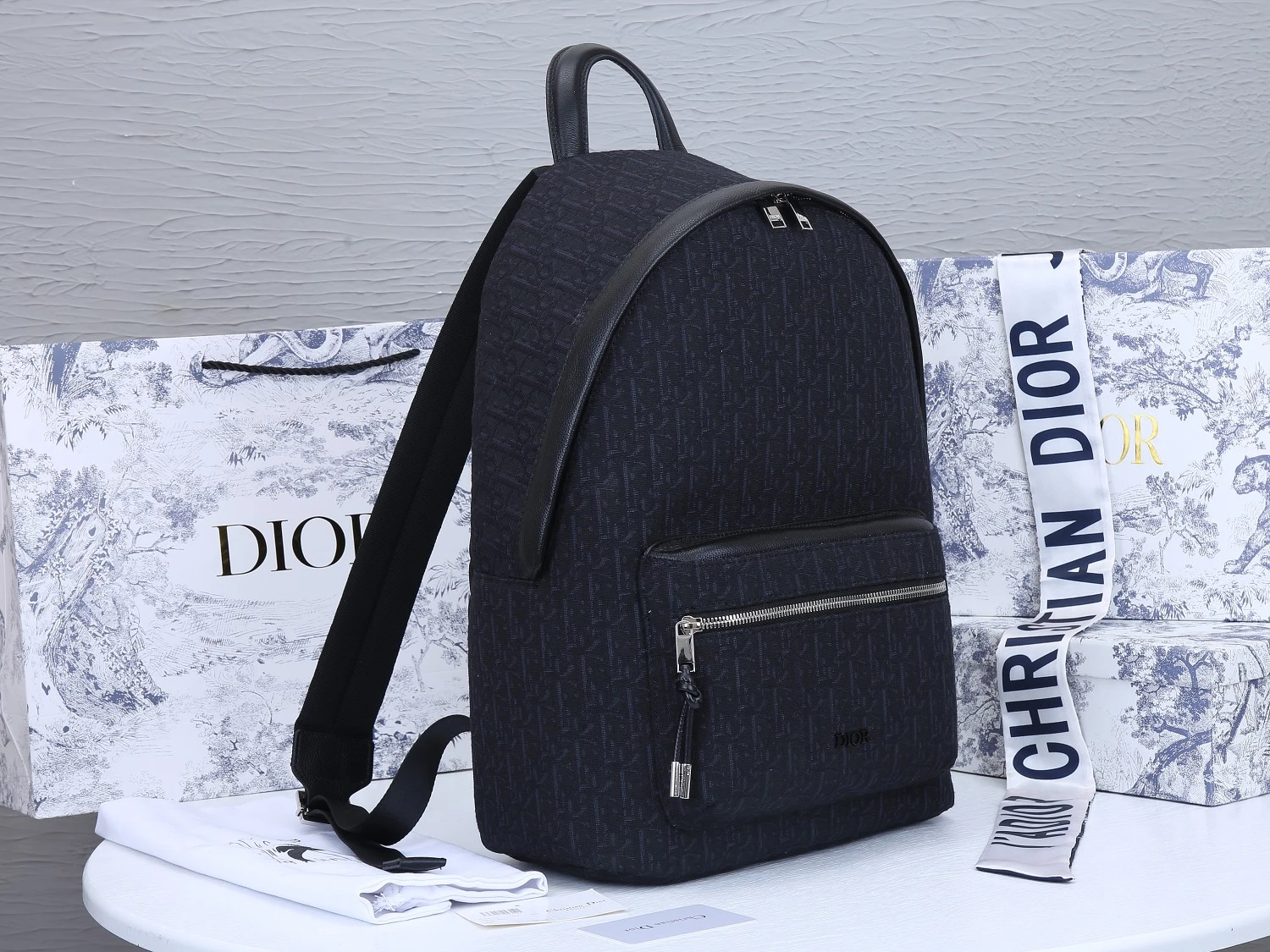 Dior 42cm Rider Backpack Beige/Blue 7 VOBA