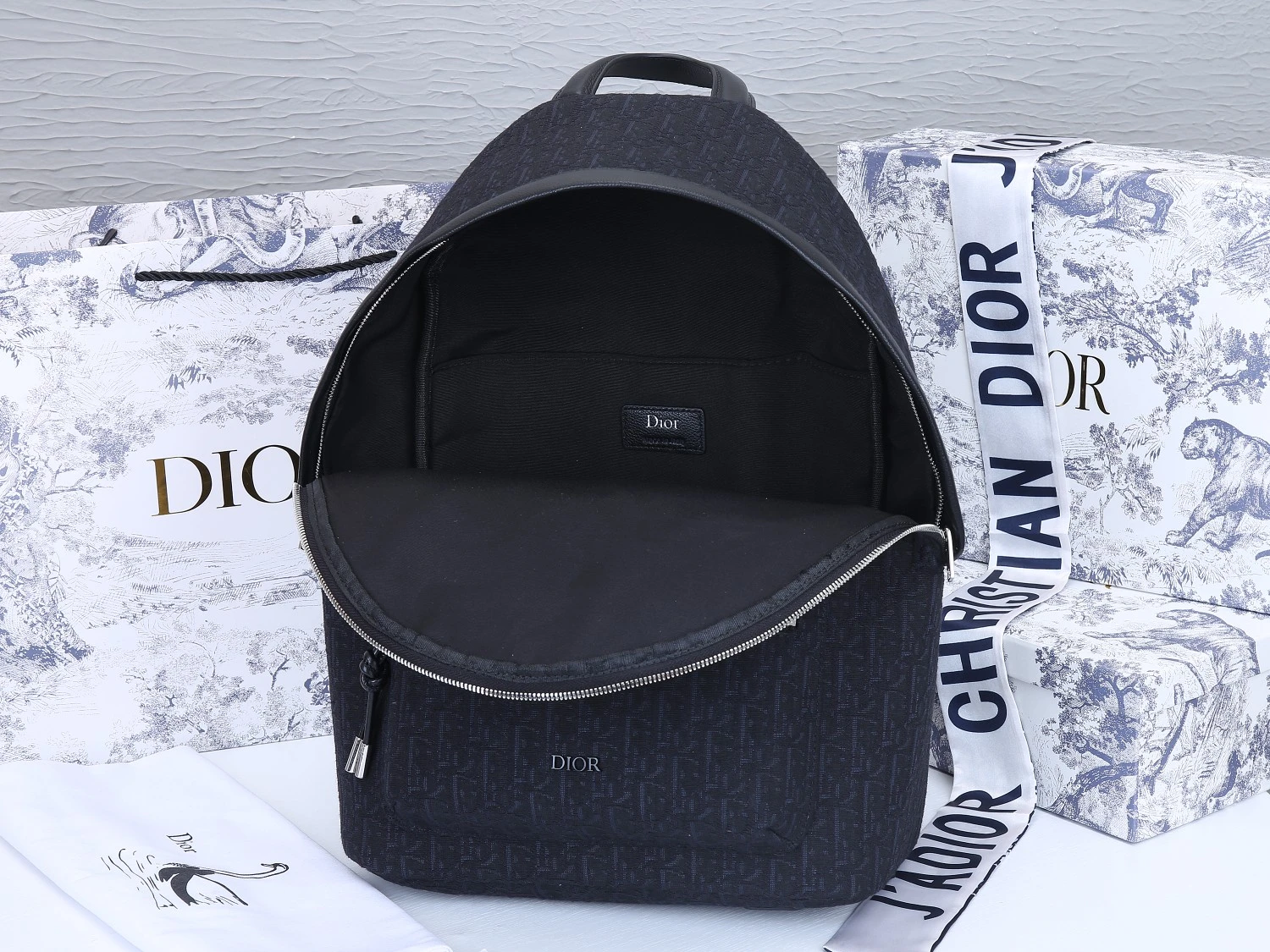 Dior 42cm Rider Backpack Beige/Blue 10 VOBA