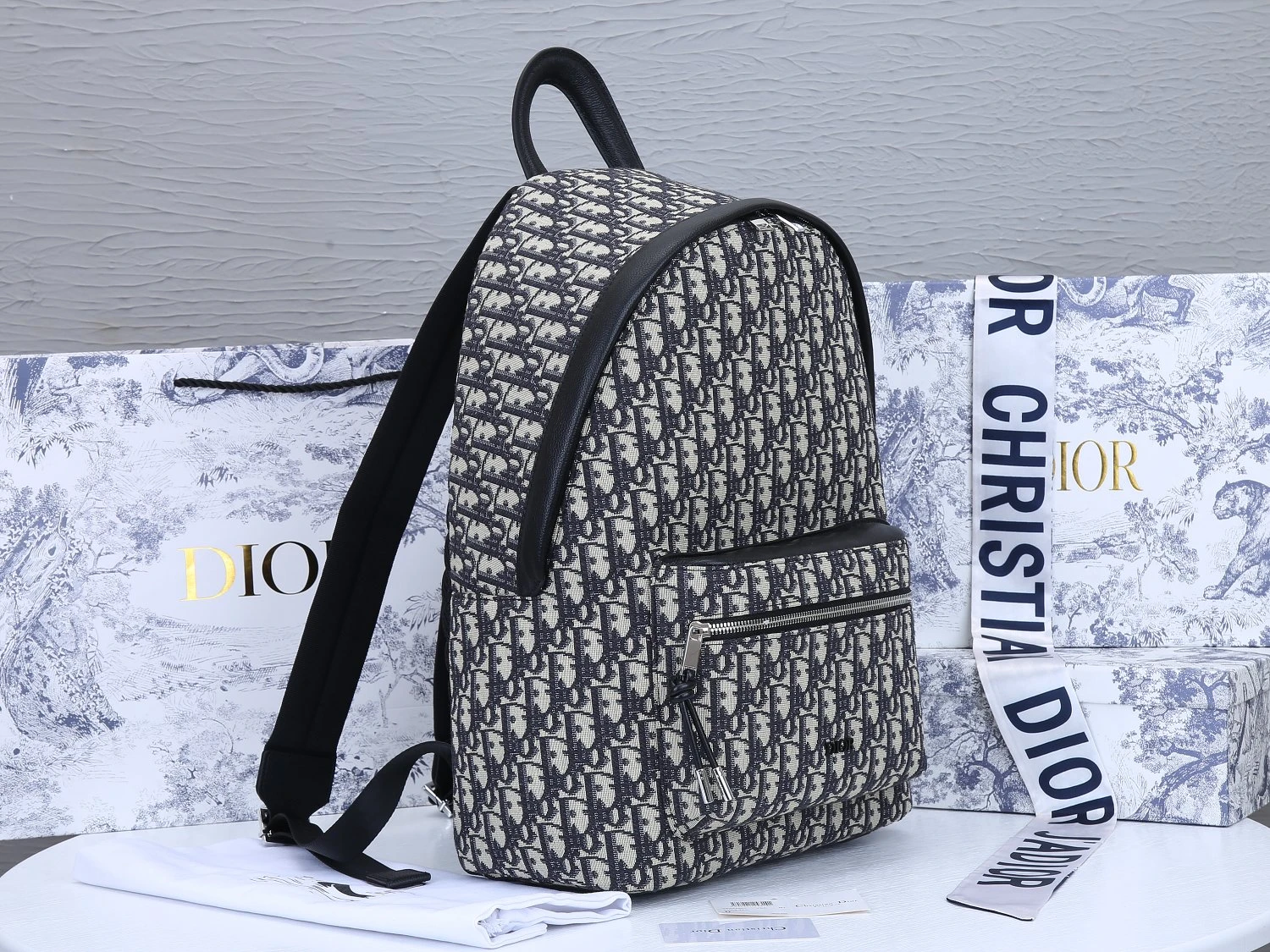 Dior 42cm Rider Backpack Beige/Blue 2 VOBA