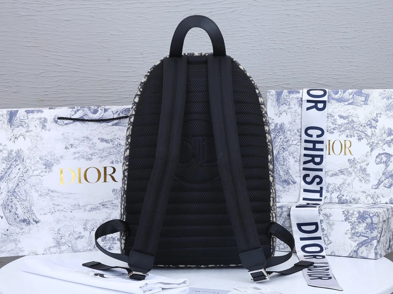 Dior 42cm Rider Backpack Beige/Blue 3 VOBA