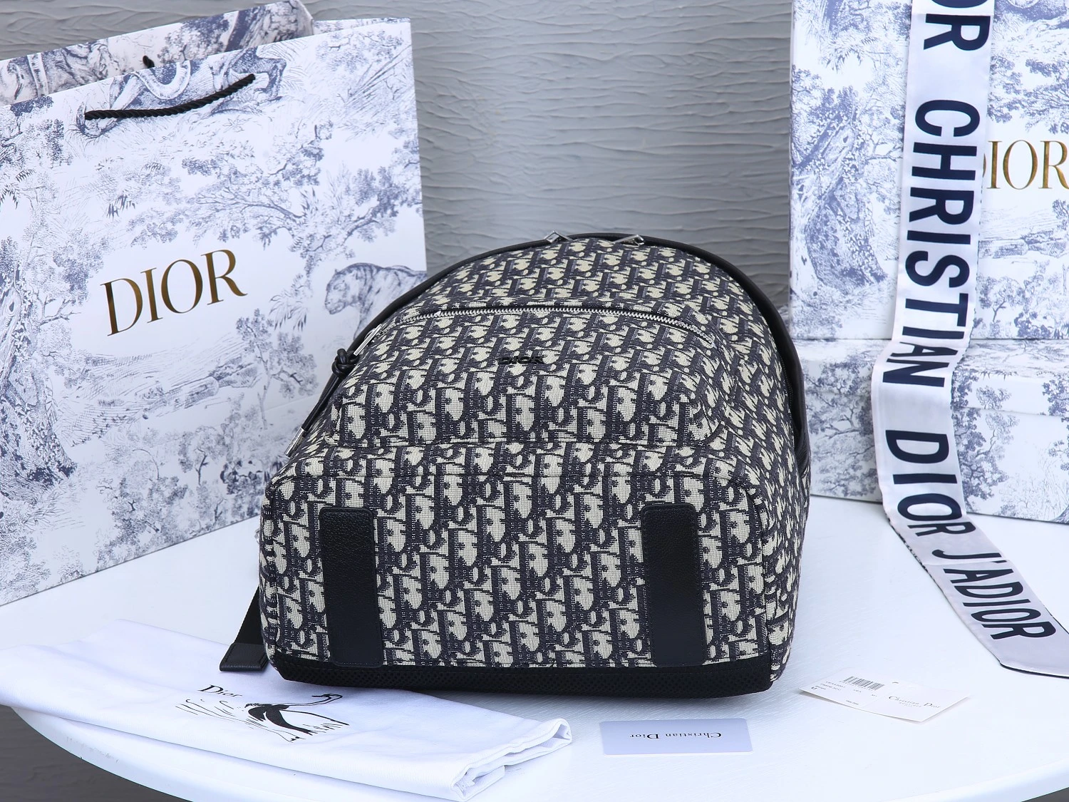 Dior 42cm Rider Backpack Beige/Blue 4 VOBA