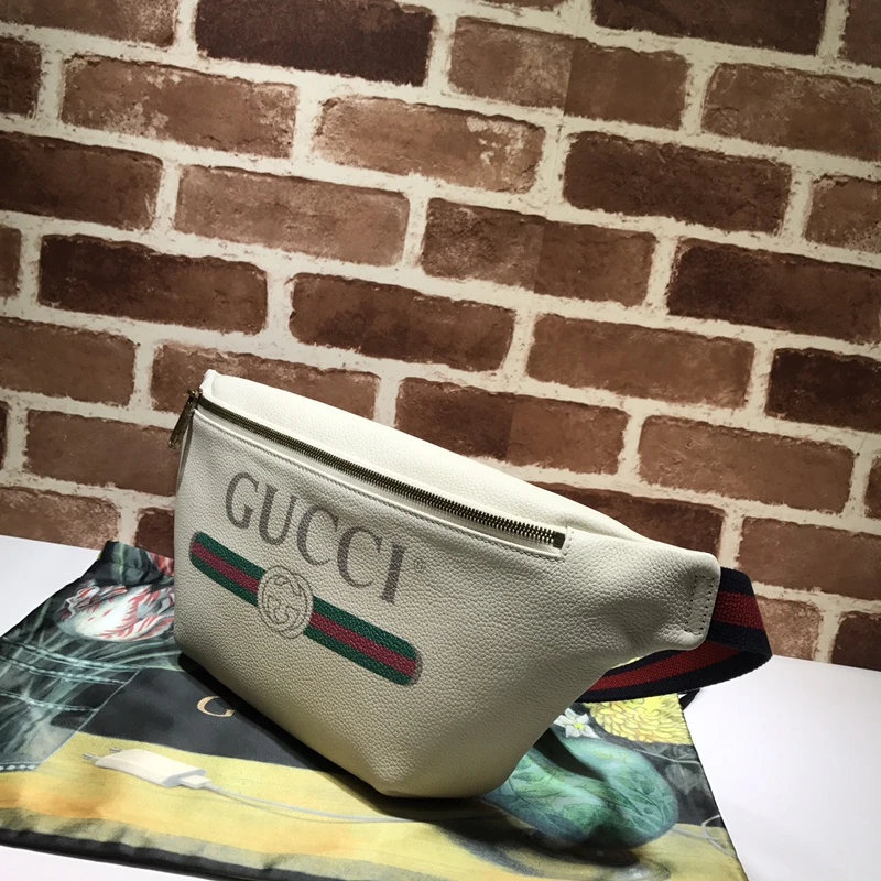 Gucci Leather Belt Bag 493869 Black/White 11 20201212_210420_140