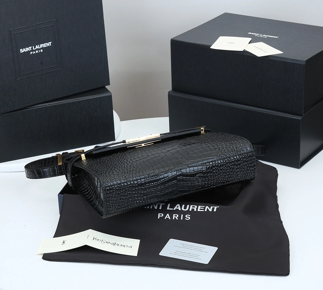 YSL MANHATTAN SHOULDER BAG IN CROCODILE-EMBOSSED SHINY LEATHER 2021 6 2021-6