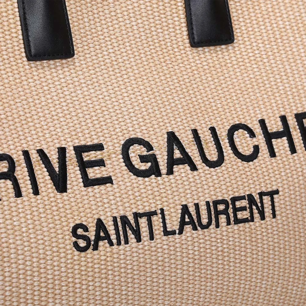 YSL RIVE GAUCHE TOTE BAG IN LINEN AND LEATHER 2149 8 2149-8