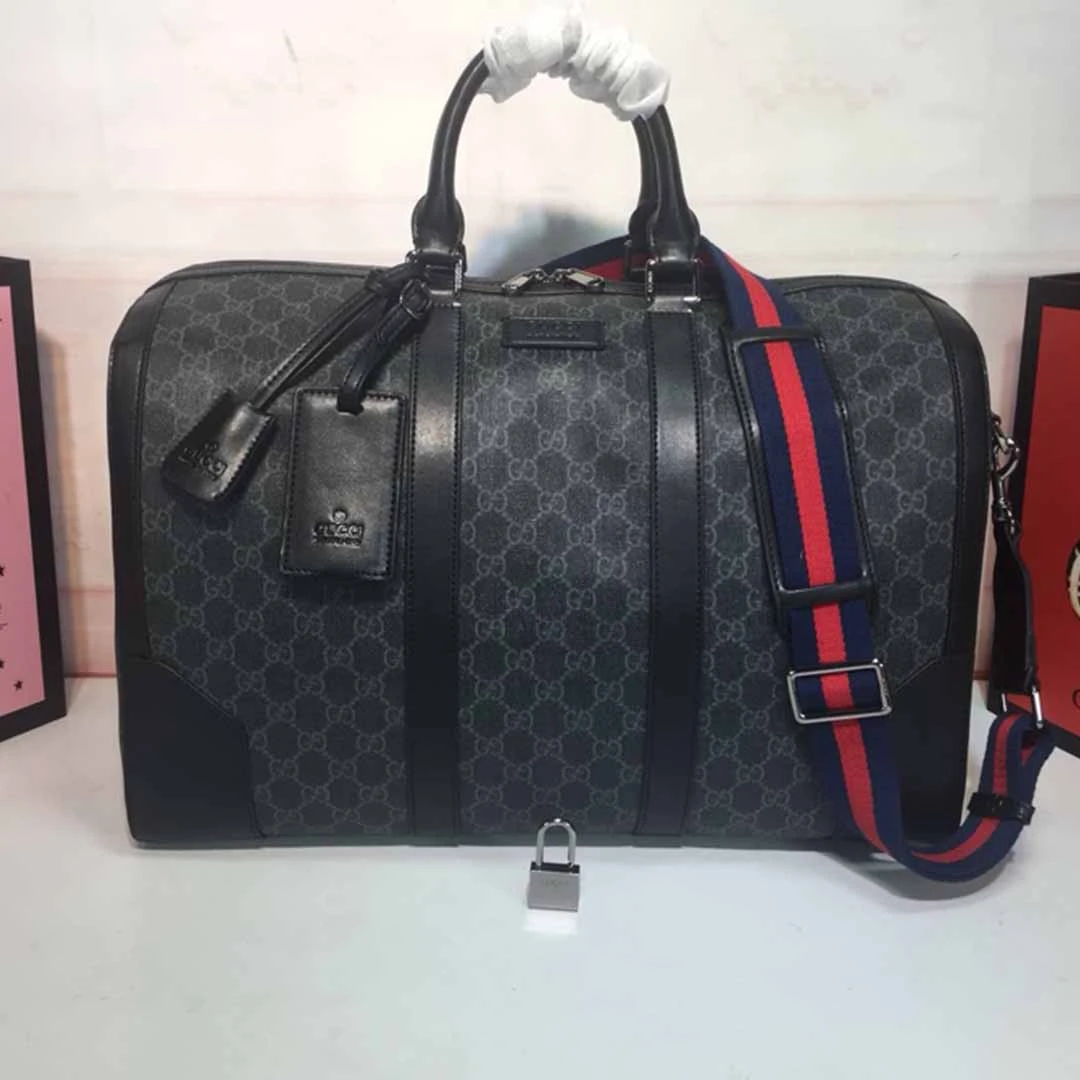 Gucci Double G Black carry-on duffle 474131BLACK/GREY 1 474131-1