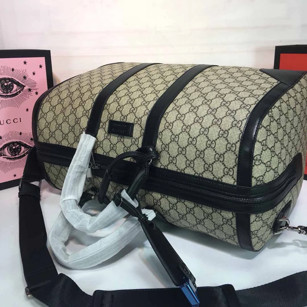 Gucci Double G Black carry-on duffle 474131BLACK/GREY 12 474131-12