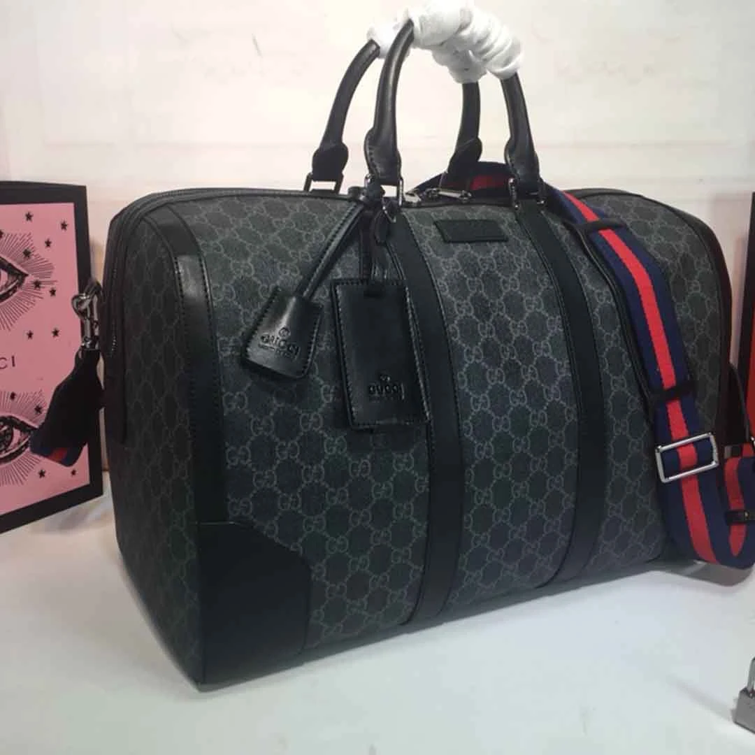 Gucci Double G Black carry-on duffle 474131BLACK/GREY 2 474131-7