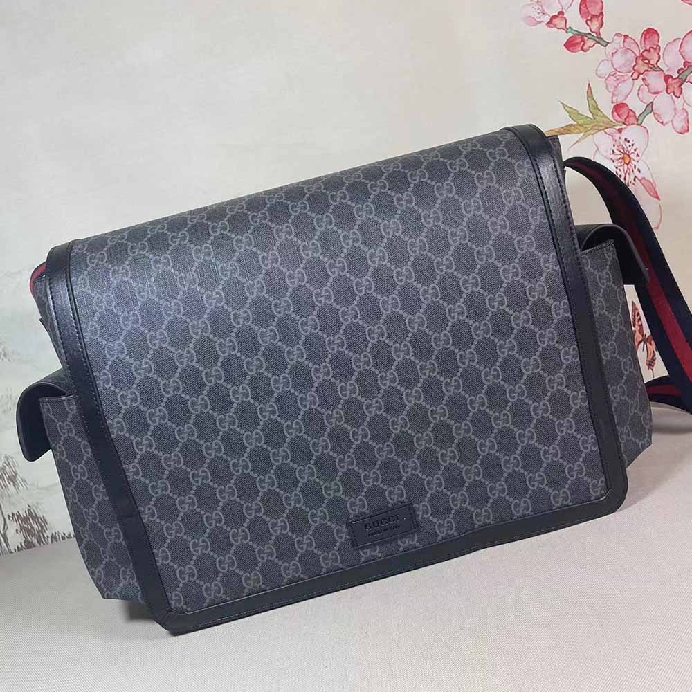 Gucci GG Supreme diaper bag Grey/Black 495909 8 495909-1