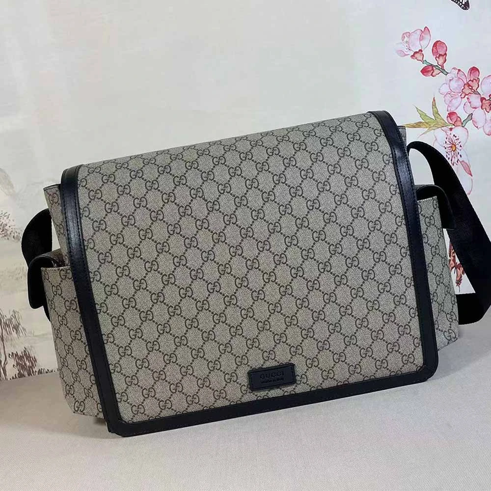 Gucci GG Supreme diaper bag Grey/Black 495909 1 495909-10