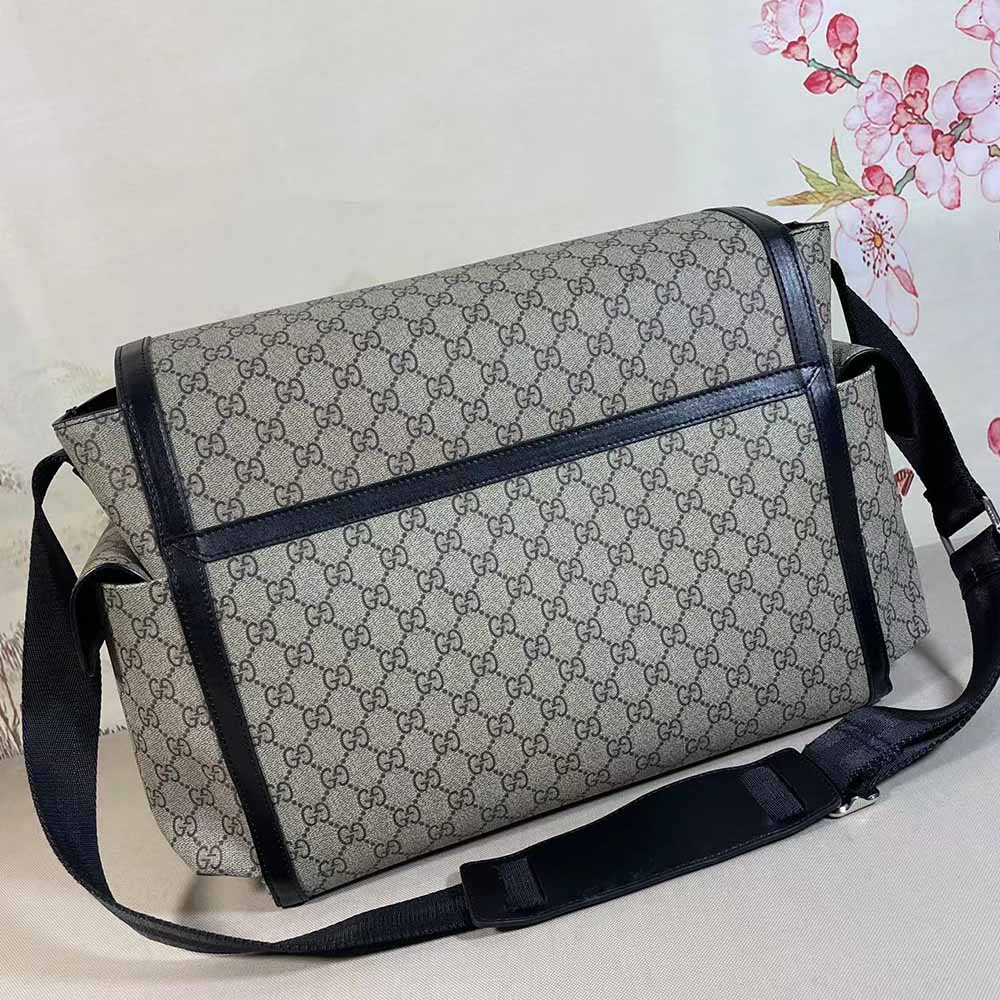 Gucci GG Supreme diaper bag Grey/Black 495909 3 495909-12