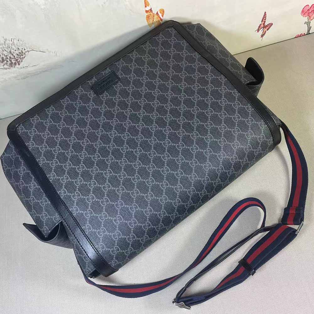 Gucci GG Supreme diaper bag Grey/Black 495909 14 495909-7