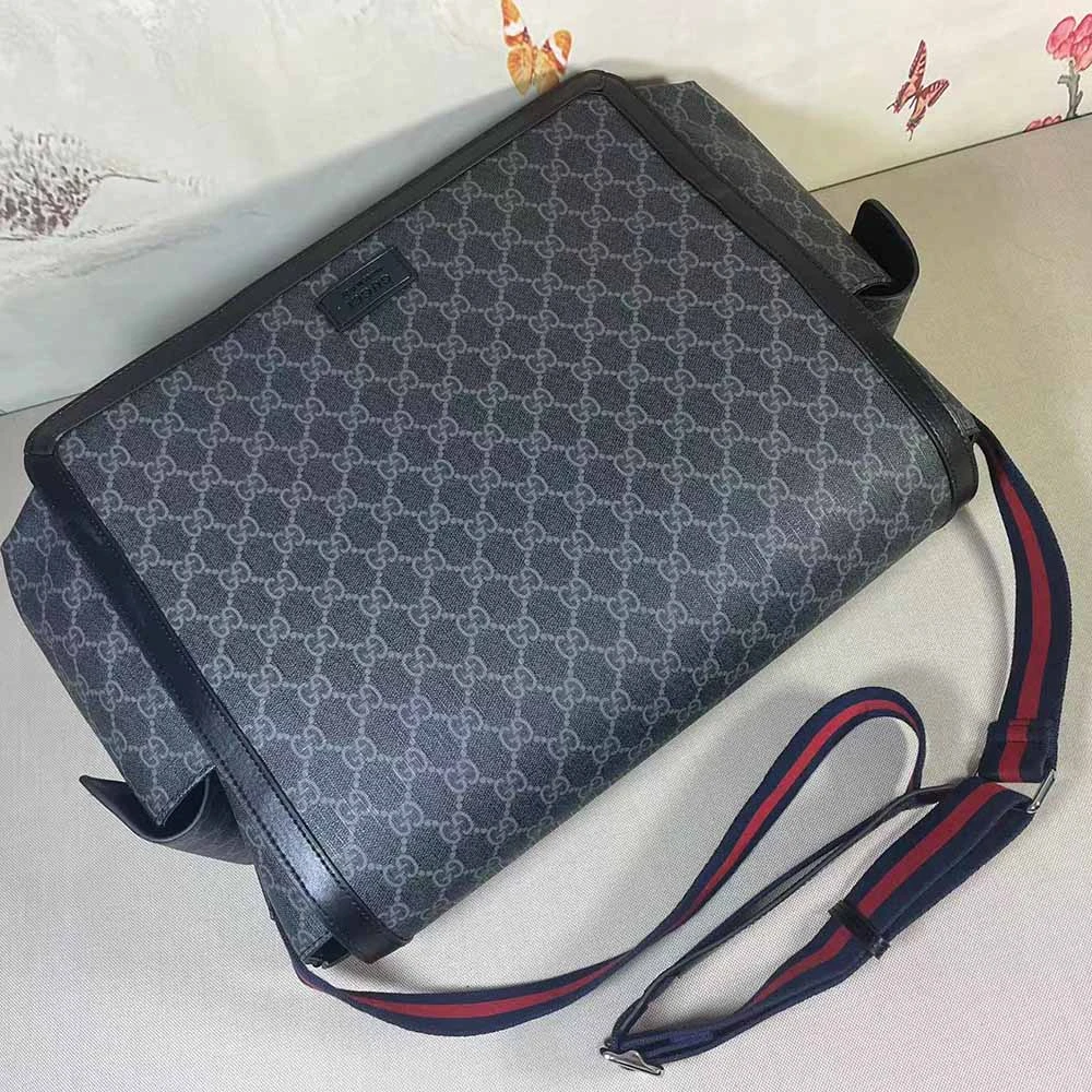 Gucci GG Supreme diaper bag Grey/Black 495909 14 495909-7
