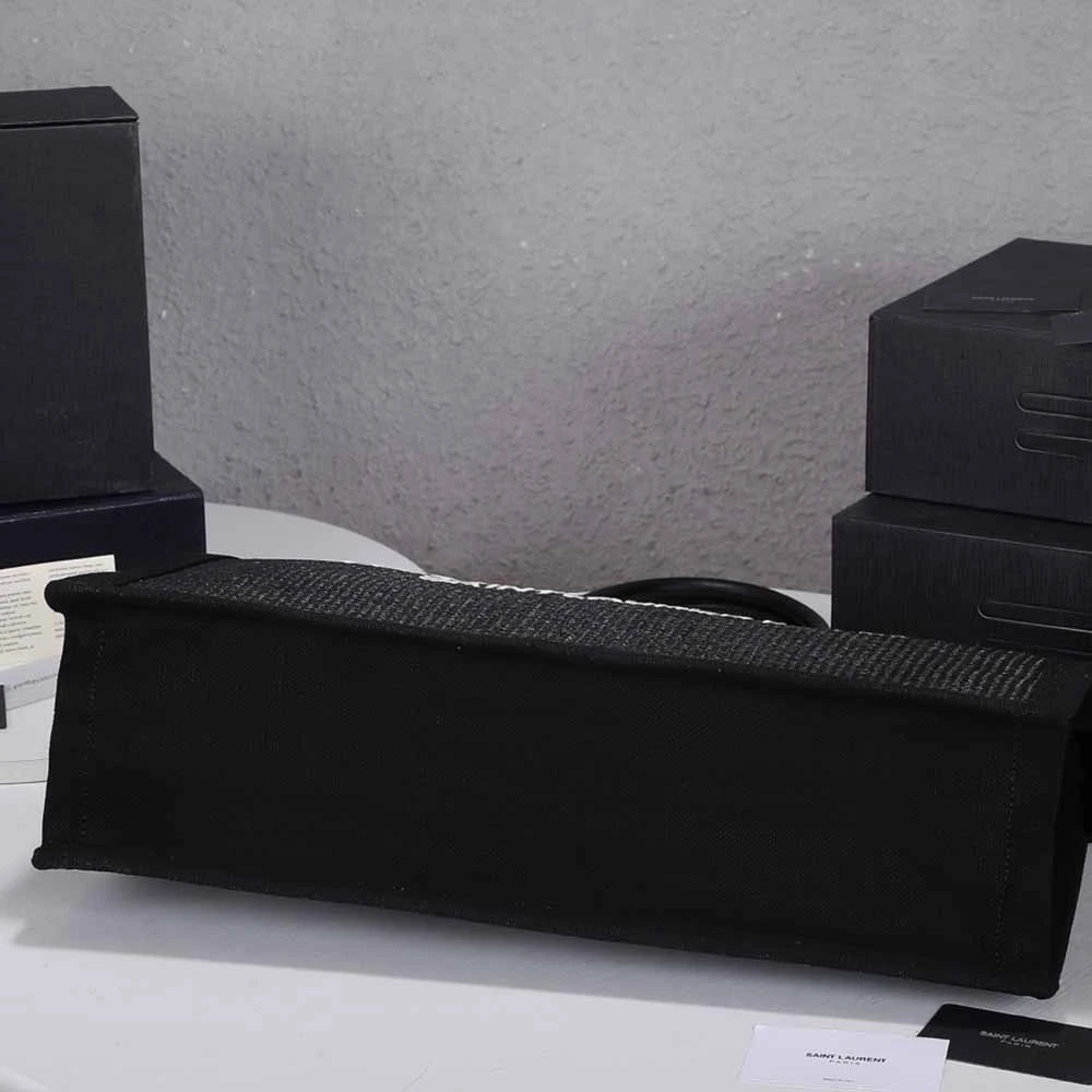 YSL RIVE GAUCHE TOTE BAG IN LINEN AND LEATHER 4992 4 4992-4