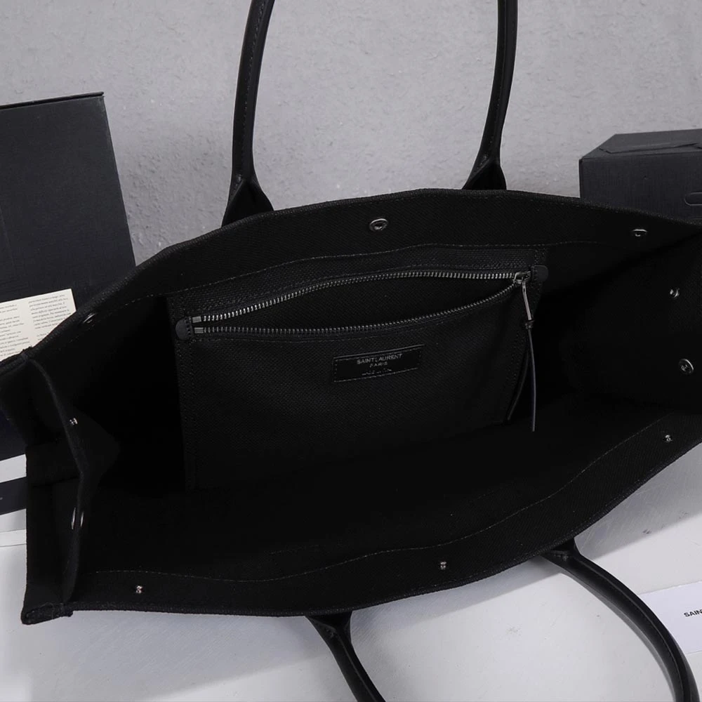 YSL RIVE GAUCHE TOTE BAG IN LINEN AND LEATHER 4992 5 4992-5