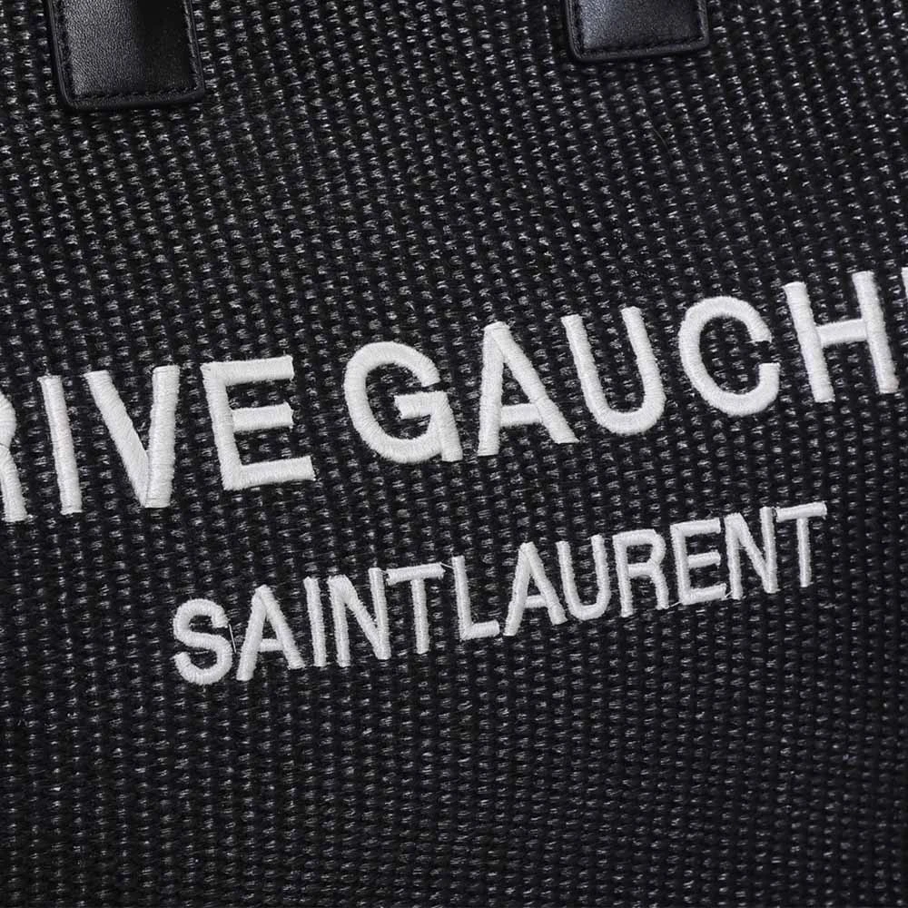 YSL RIVE GAUCHE TOTE BAG IN LINEN AND LEATHER 4992 9 4992-9
