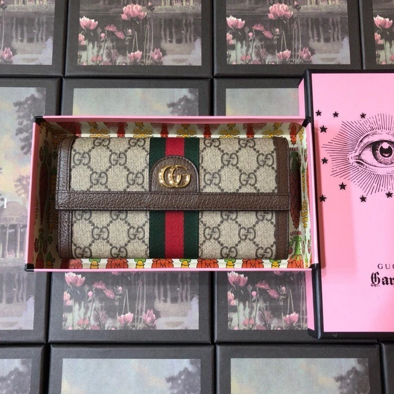 Gucci AAA-Ophidia continental wallet Beige 1 B