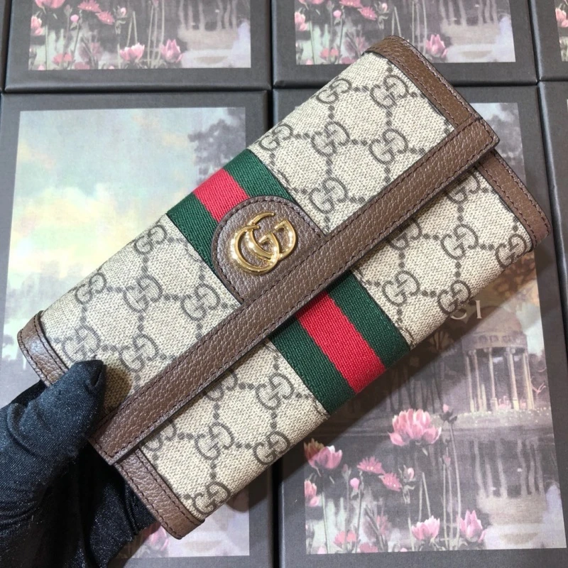 Gucci AAA-Ophidia continental wallet Beige 2 B