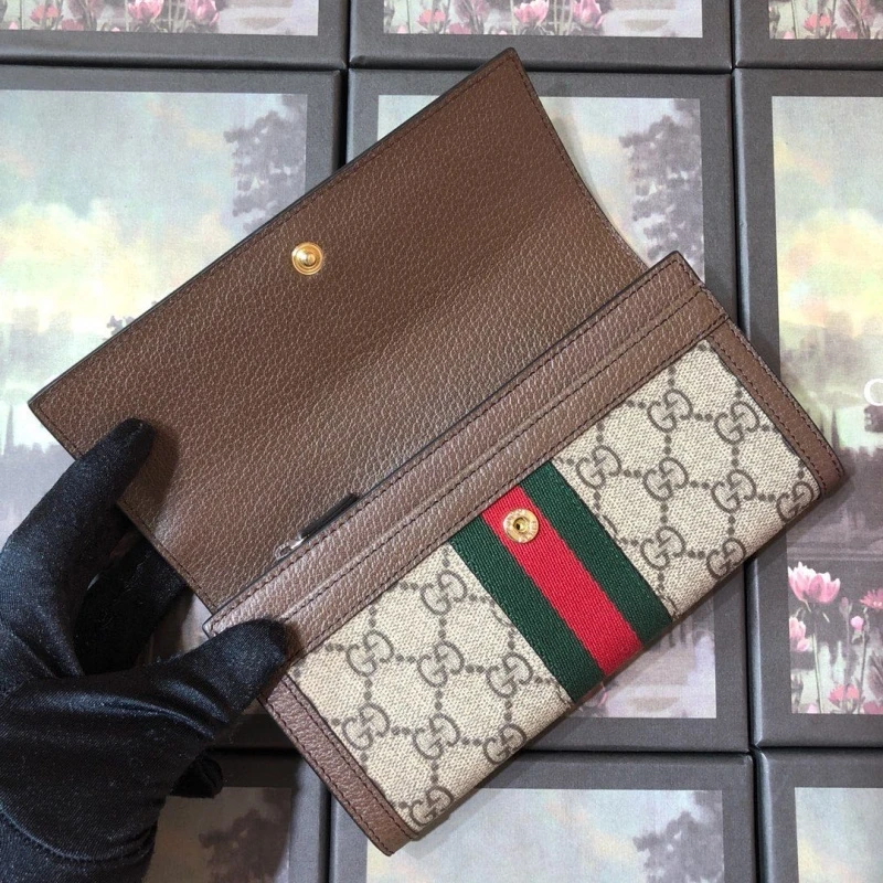 Gucci AAA-Ophidia continental wallet Beige 5 B