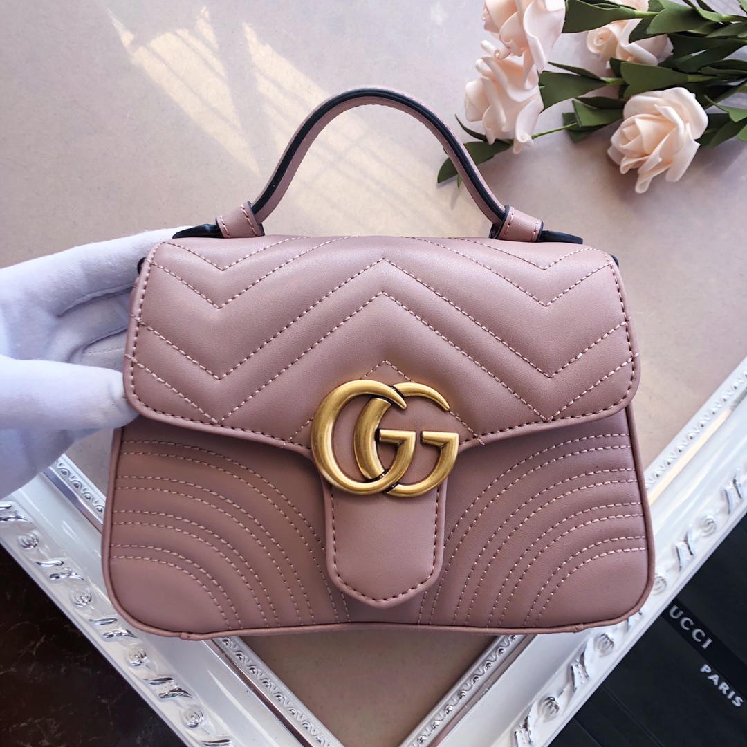 Gucci Marmont mini top handle bag White/Pink/Red 6 WPR
