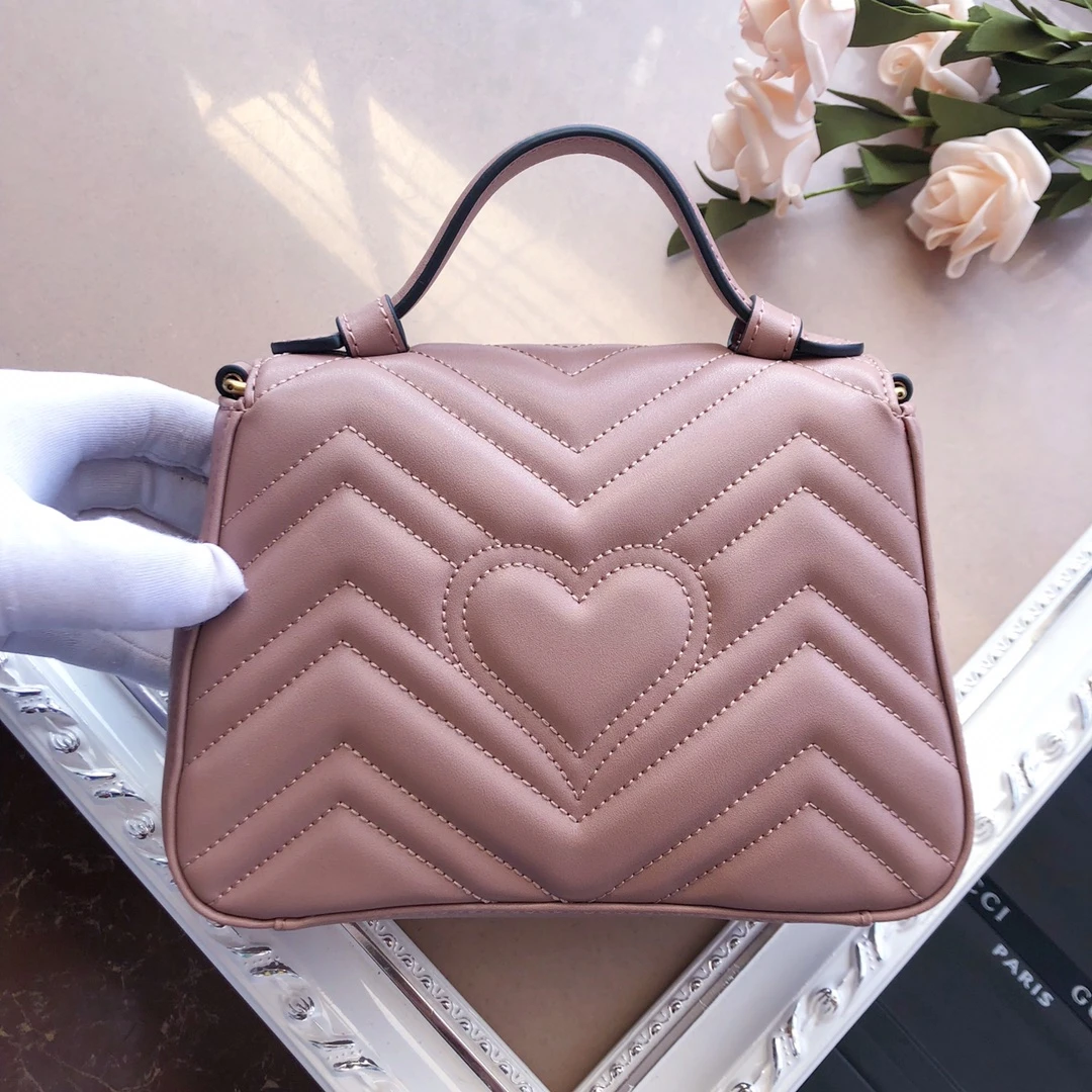 Gucci Marmont mini top handle bag White/Pink/Red 7 WPR