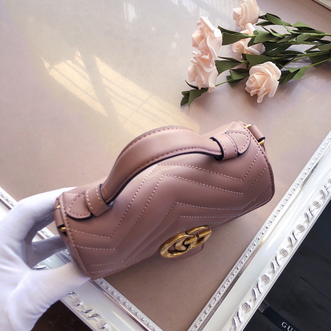 Gucci Marmont mini top handle bag White/Pink/Red 8 WPR