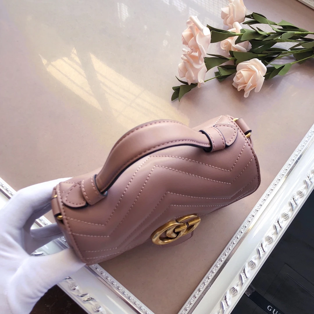 Gucci Marmont mini top handle bag White/Pink/Red 8 WPR