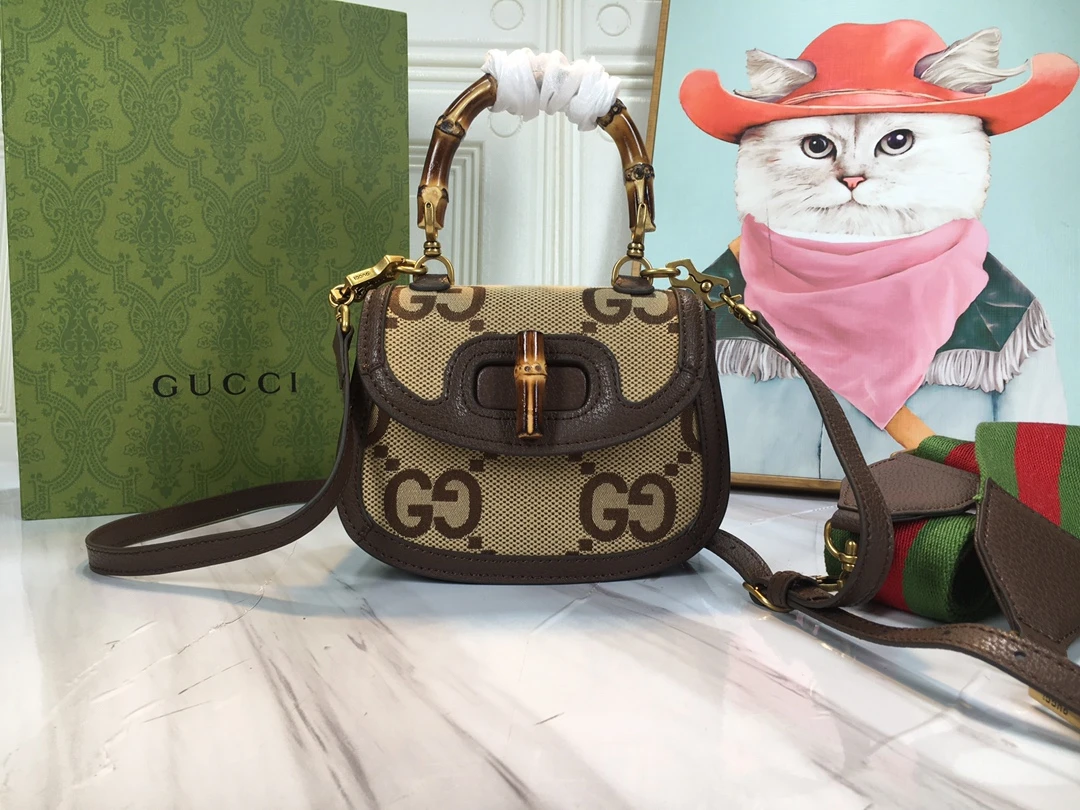 Gucci Double G Bamboo 1947 mini top handle bag 27 686864-26