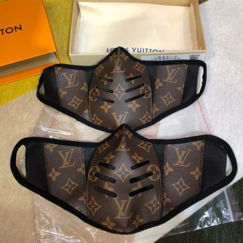 Louis Vuitton The Lux Monogram Bespoke Hand Made Mask Black/Brown 12 BRNM  x