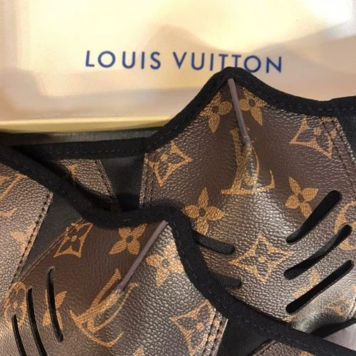 Louis Vuitton The Lux Monogram Bespoke Hand Made Mask Black/Brown 13 BRNM  x