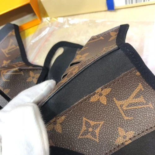 Louis Vuitton The Lux Monogram Bespoke Hand Made Mask Black/Brown 14 BRNM  x