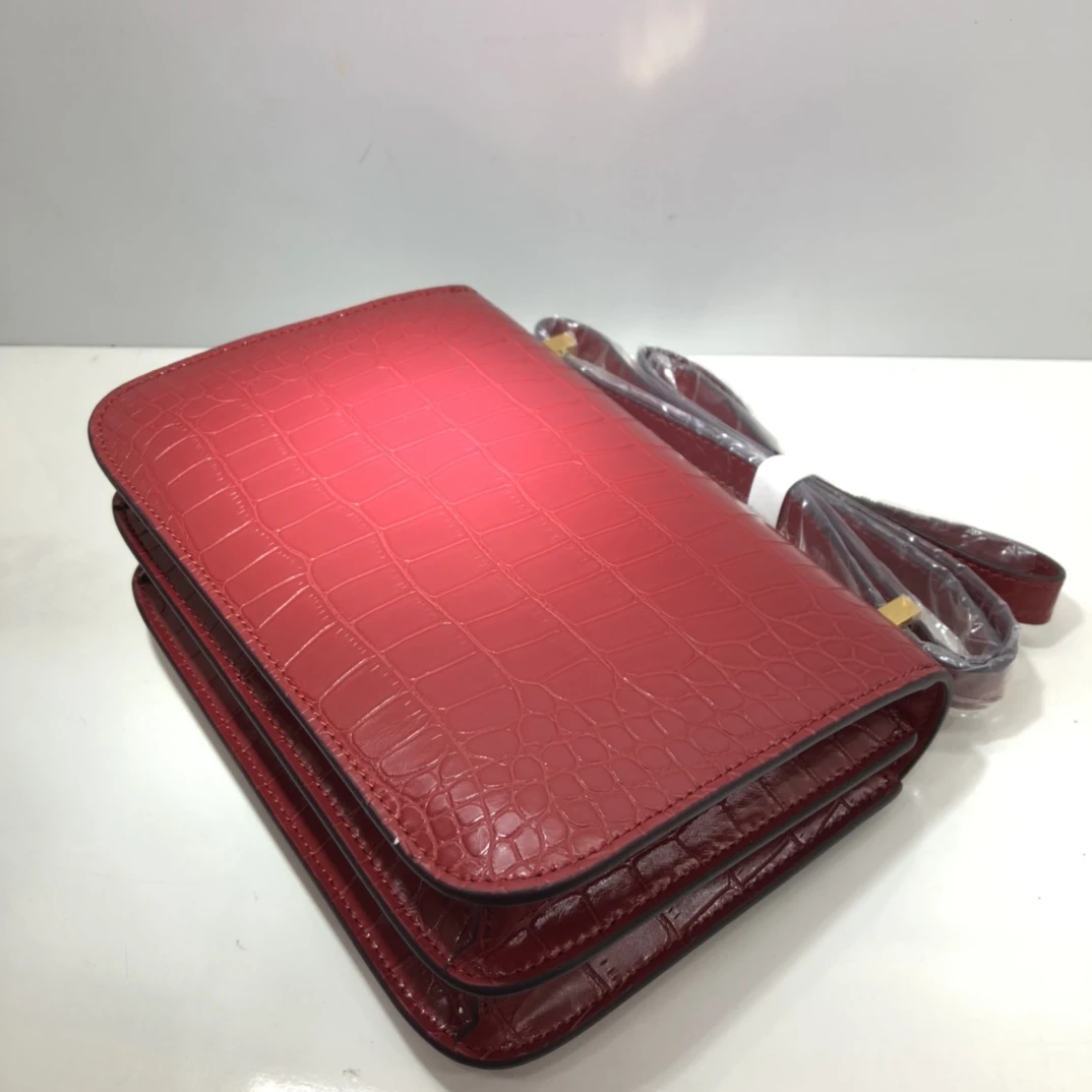 Hermes Constance Crocodile Leather Pattern Cross Body Bag 12 Cons