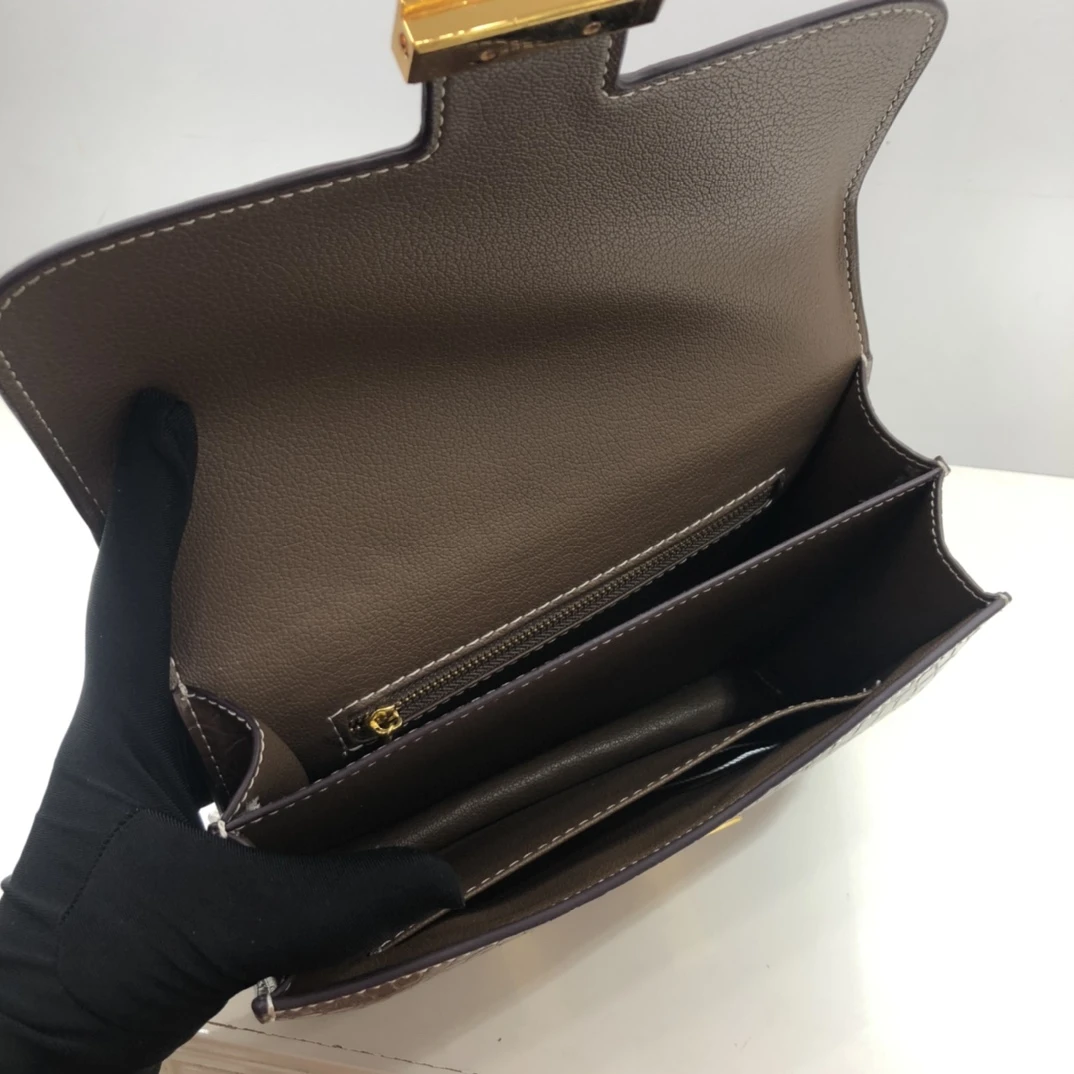 Hermes Constance Crocodile Leather Pattern Cross Body Bag 25 Cons