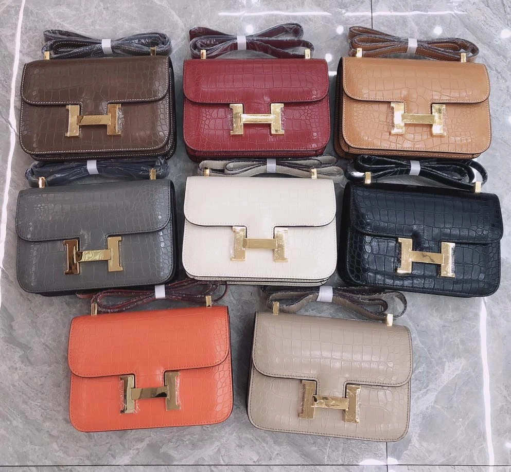 Hermes Constance Crocodile Leather Pattern Cross Body Bag 1 Cons