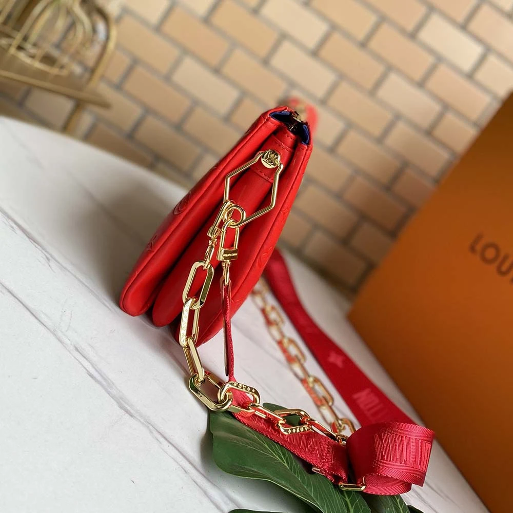 Louis Vuitton COUSSIN PM M57790 BLACK/WHITE/RED 6 Coussin