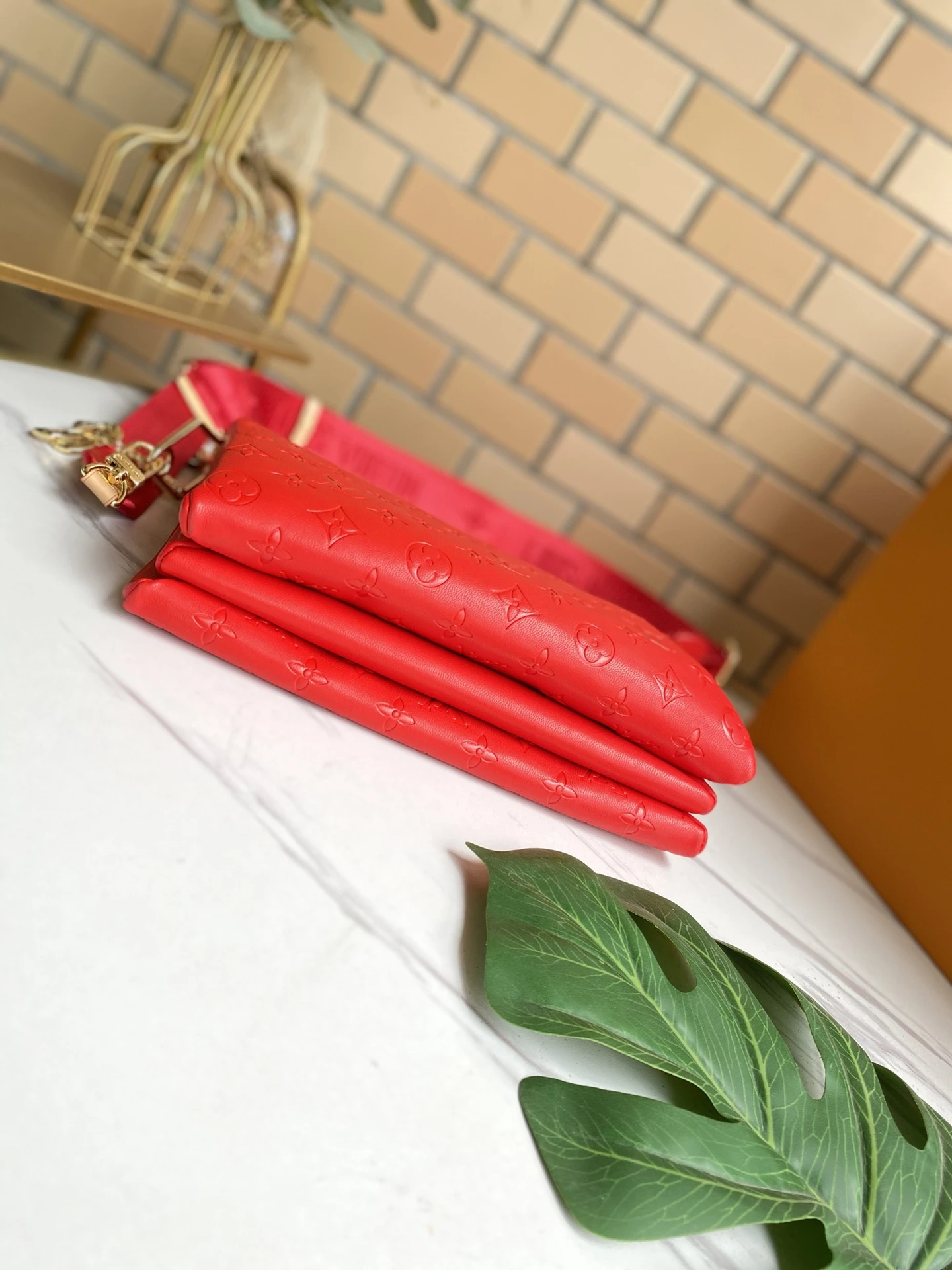 Louis Vuitton COUSSIN PM M57790 BLACK/WHITE/RED 7 Coussin