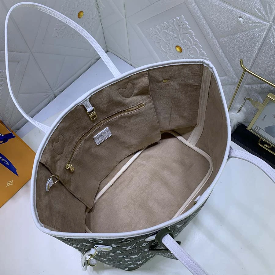 Louis Vuitton Neverfull MM tote bag- Green&Beige 5 EBEAEEBFAEBBEE
