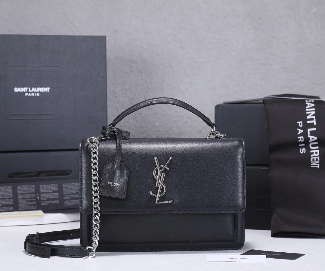 YSL Sunset Medium Top Handle Bag- Black 1 EBEAEEBFAEBBEE