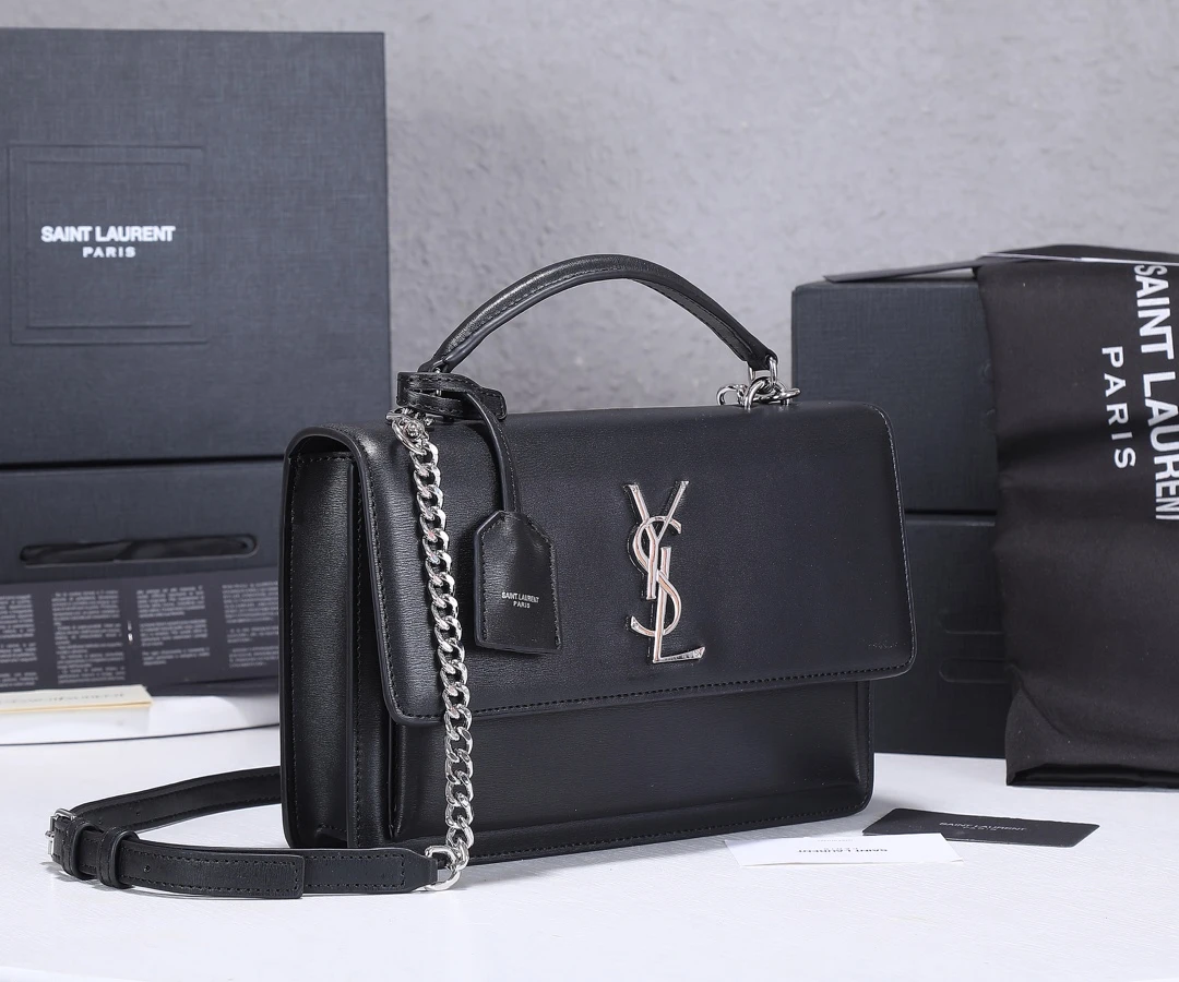 YSL Sunset Medium Top Handle Bag- Black 2 EBEAEEBFAEBBEE