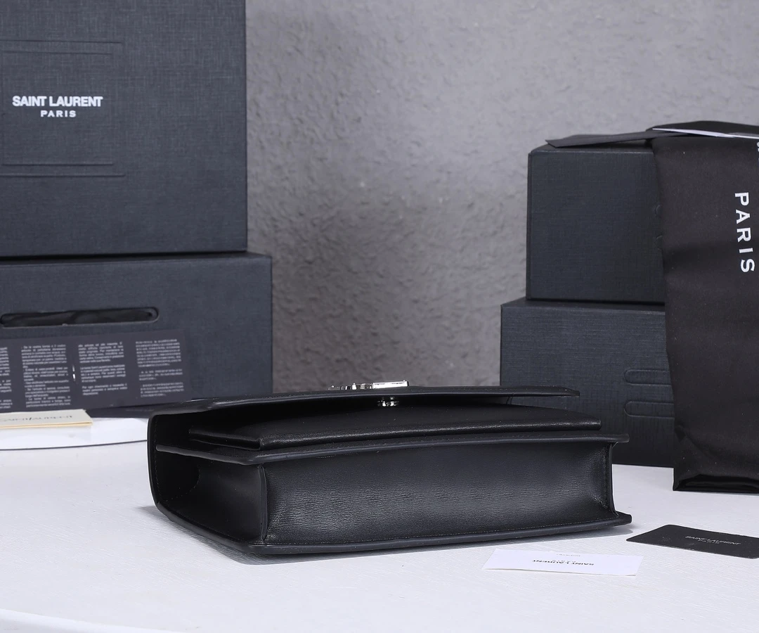 YSL Sunset Medium Top Handle Bag- Black 5 EBEAEEBFAEBBEE