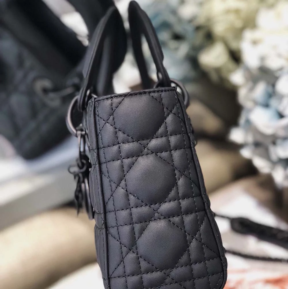 Dior AAA-MINI LADY DR BAG Pure-Black/Pink/Grey 2 MSL