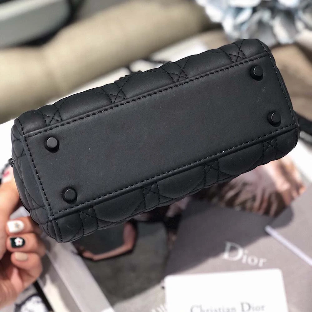 Dior AAA-MINI LADY DR BAG Pure-Black/Pink/Grey 4 MSL